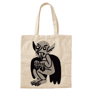 Ghoul negro tote-bag blanca